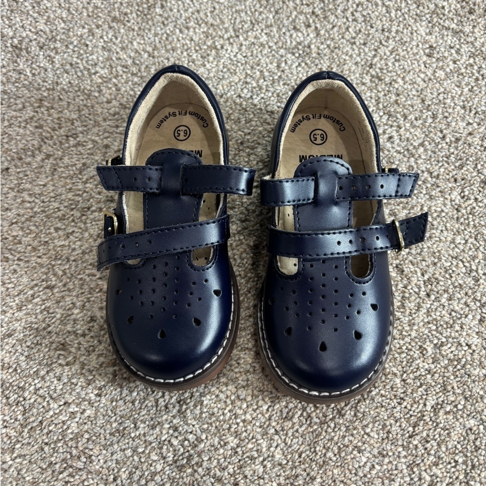 FOOTMATES Danielle Double-Buckle Mary Jane English Flats  + Custom-Fit Insoles